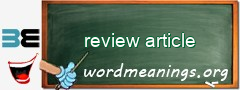 WordMeaning blackboard for review article